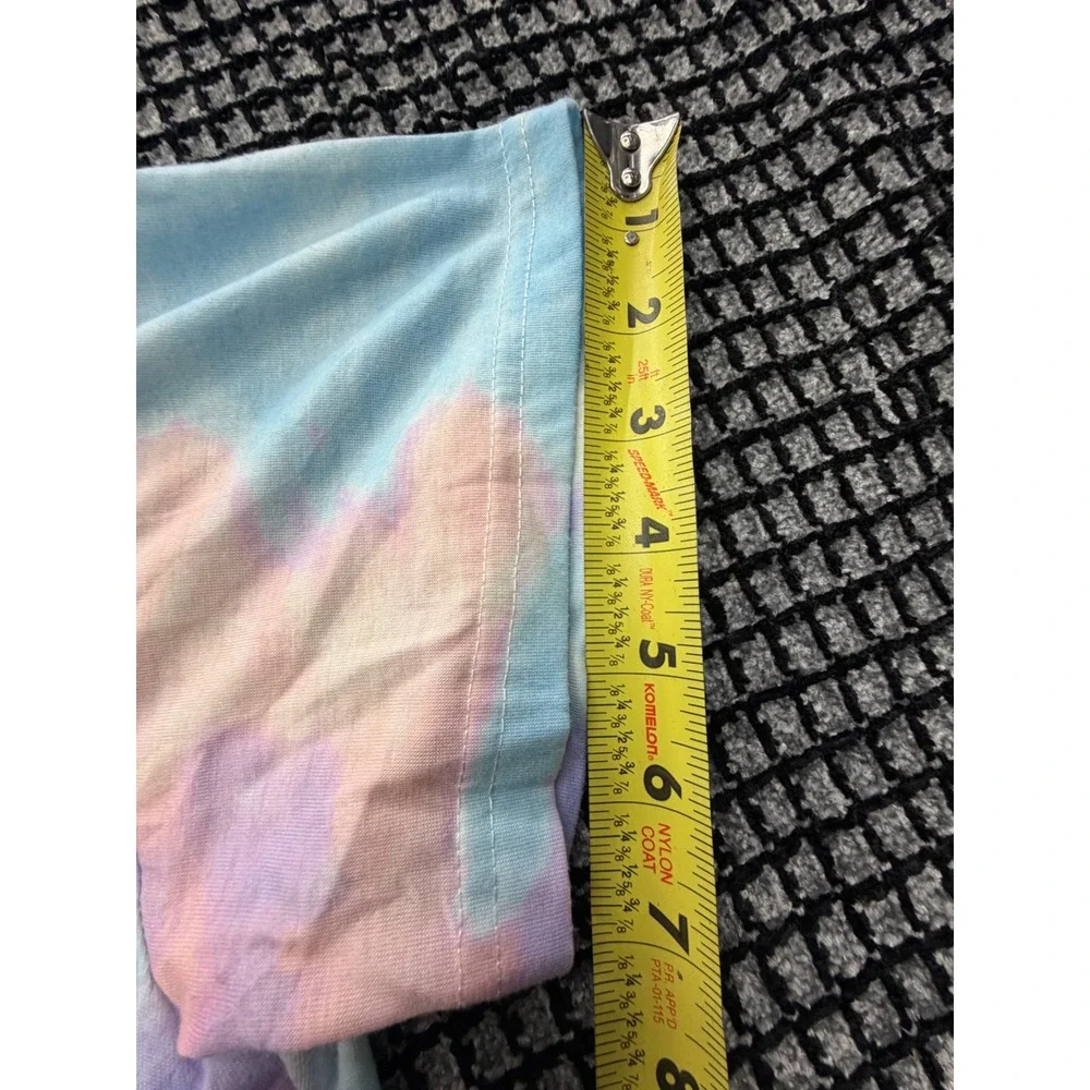 Ekouaer Sleep Shirt Womens Pastel Tie Dye Henley Short Sleeve Top